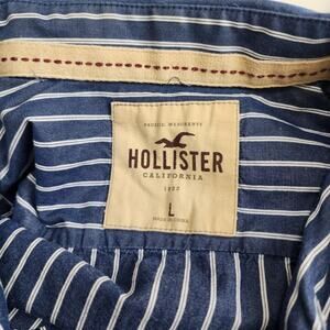 Hollister Blue & White Striped Long Sleeve Button-Up Shirt Men's Size L
